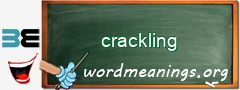 WordMeaning blackboard for crackling